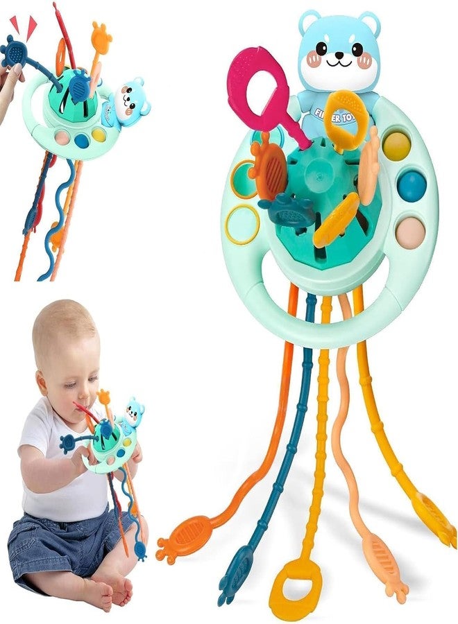 STOFFIER GARTEN Baby Montessori Toys, Baby's Sensory Toy, Food Grade Silicone Pull String Activity Toy, Baby Travel Toy and Teething Press Ball Feeding Bottle Toy for 1-3 Years Old - Image 1
